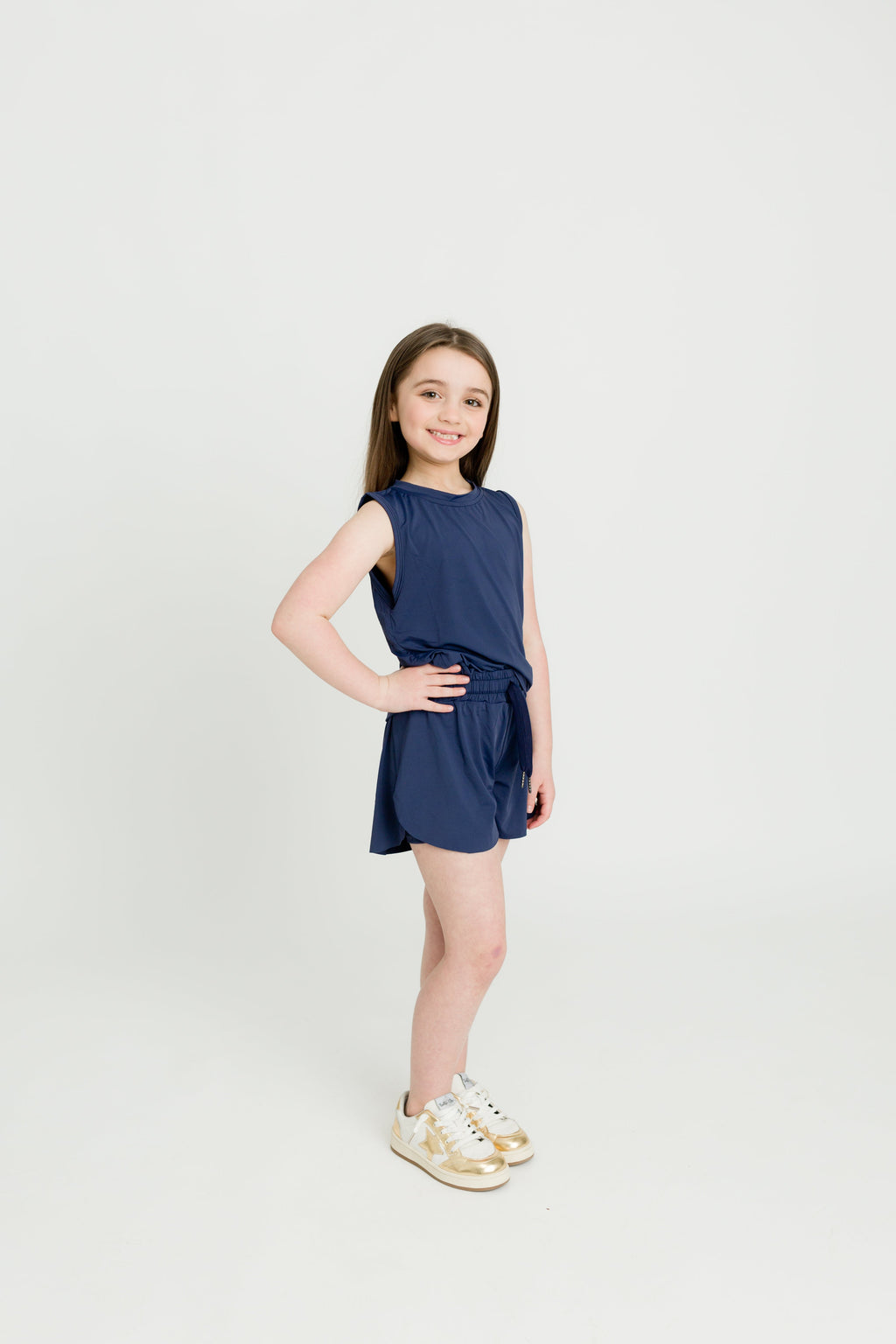 YOUTH Navy Blue High Low Tank