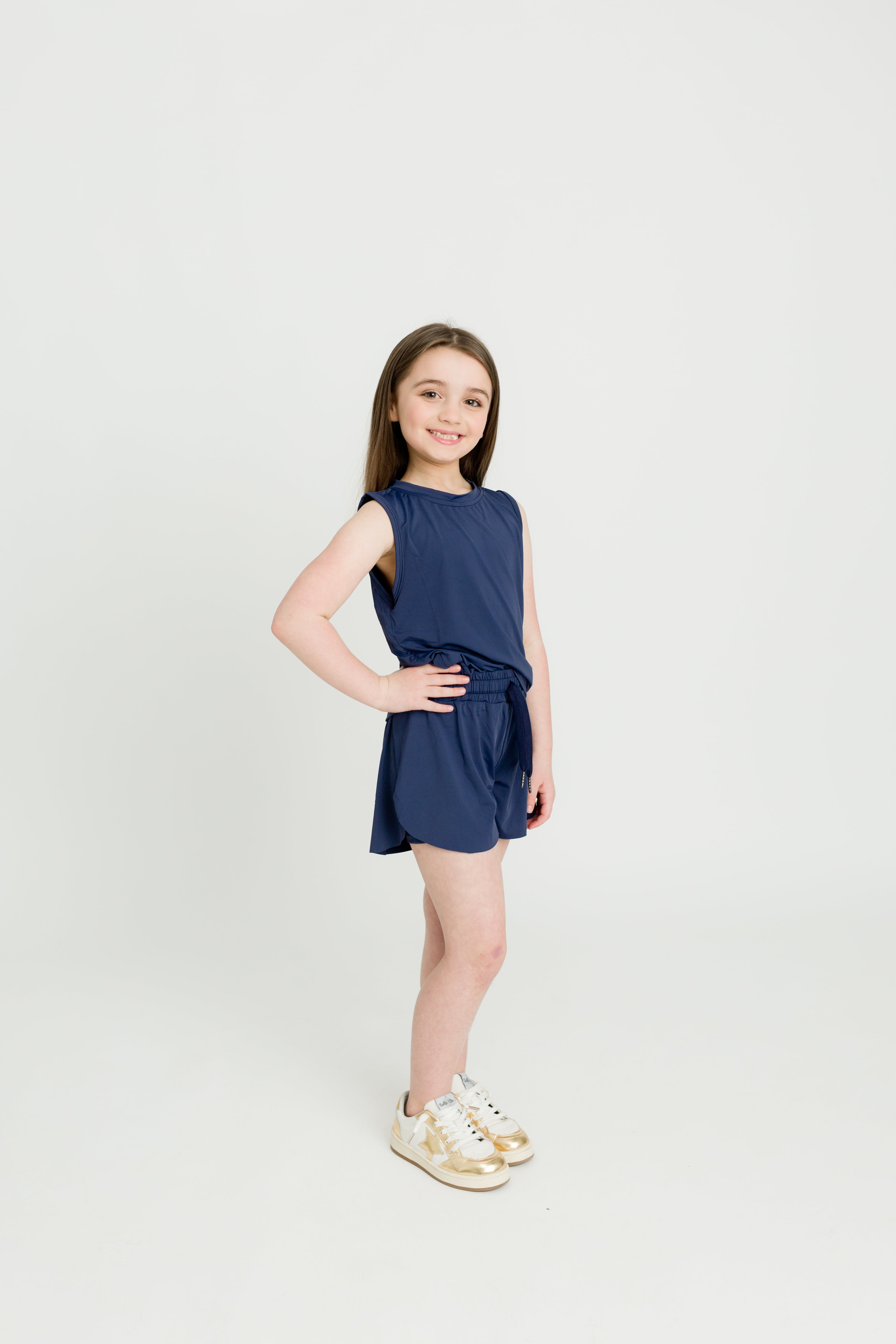 YOUTH Navy Blue High Low Tank