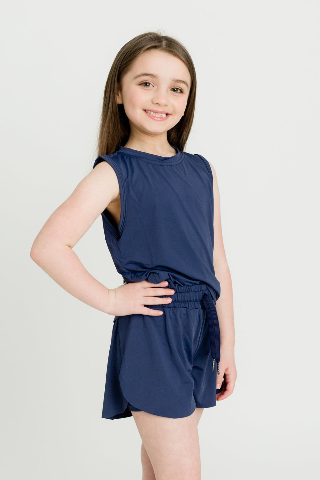 YOUTH Navy Blue High Low Tank
