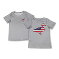 BABY / KIDS Grey short sleeves stars stripe duck boys 4th of july shirt