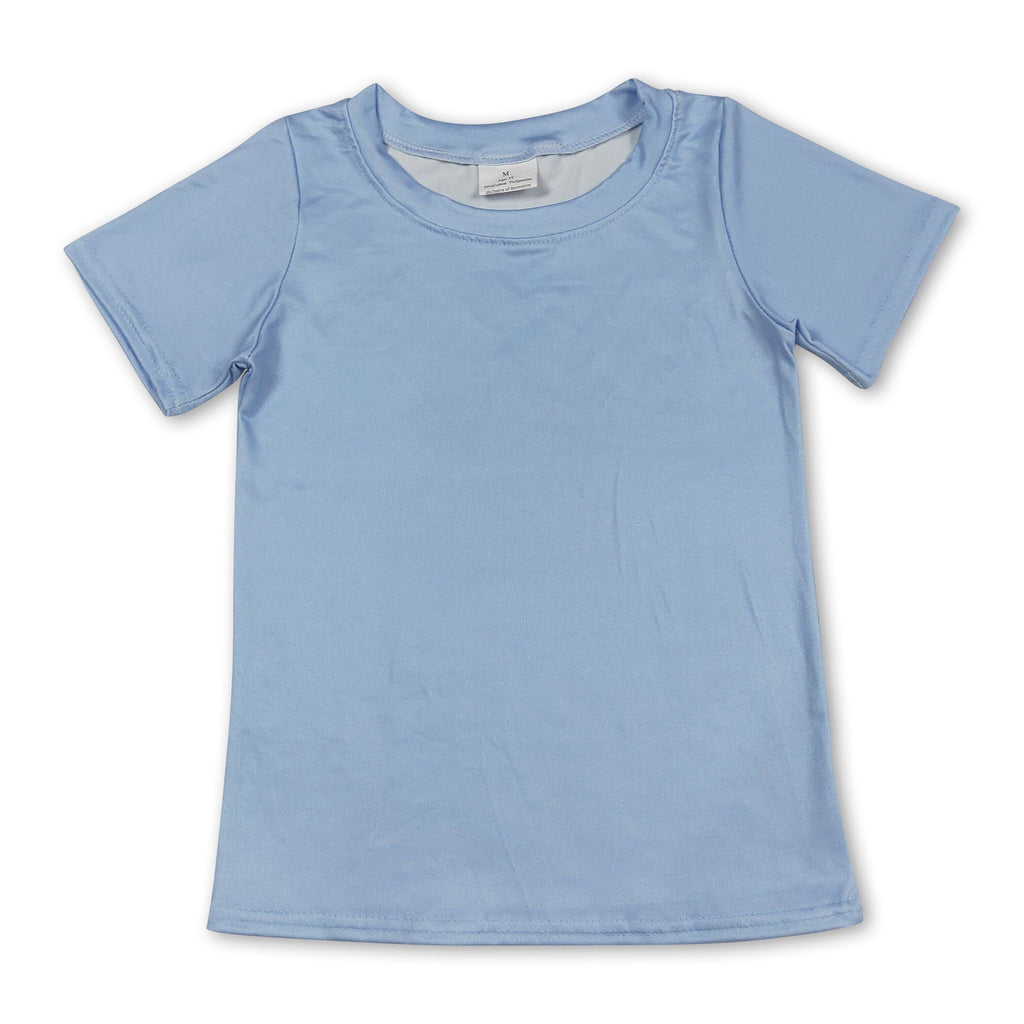 BABY / TODDLER / KIDS Short sleeves light blue camo dog kids boys shirts