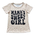 Mama's sweet girl leopard short sleeves baby kids shirt