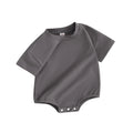Baby Girls Boys Bubble Romper Short Sleeve Oversized Solid Color Basic Summer Clothes Bodysuit