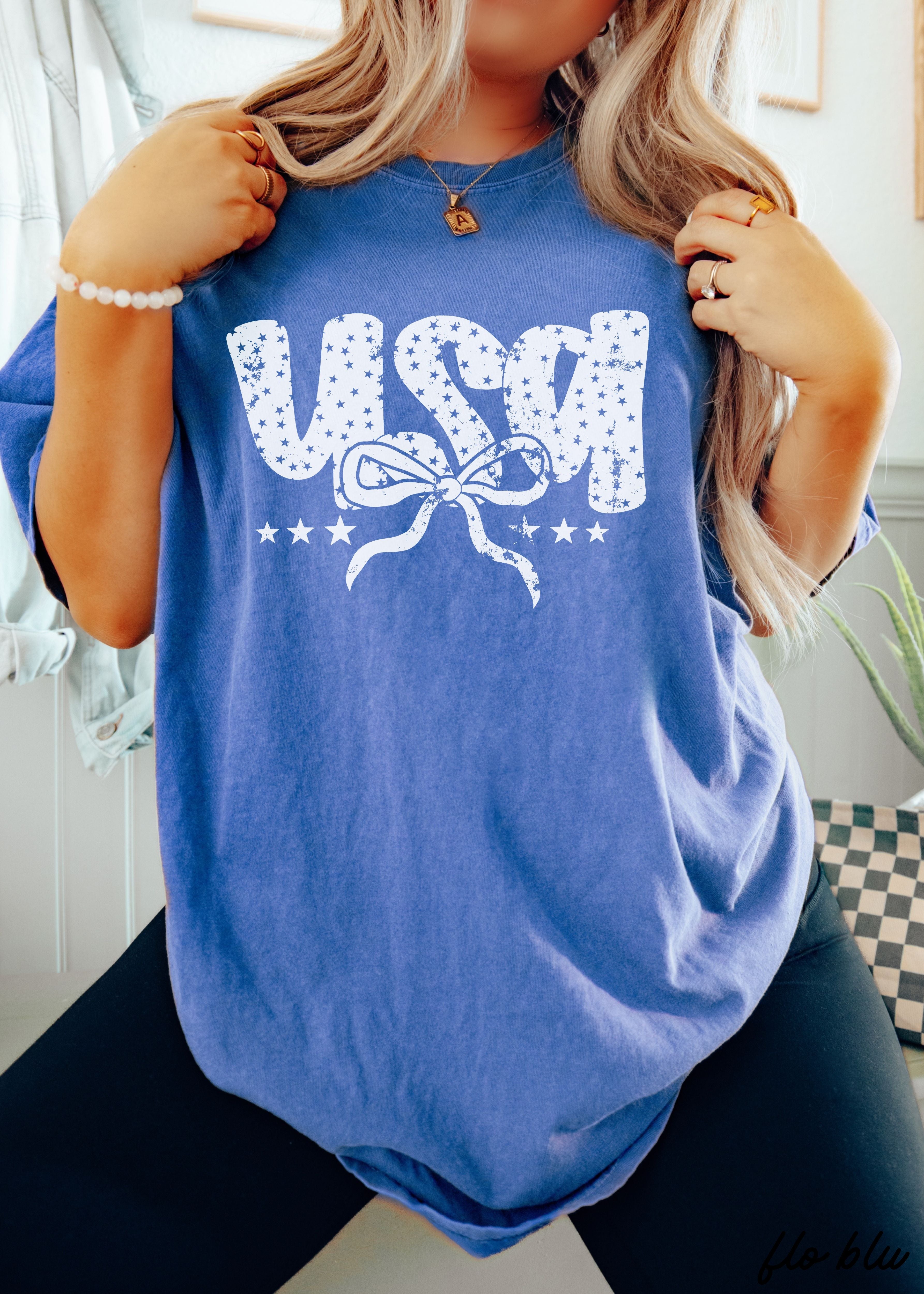 YOUTH USA Bubble Coquette Comfort Colors Tee *9 Colors (S-3X)
